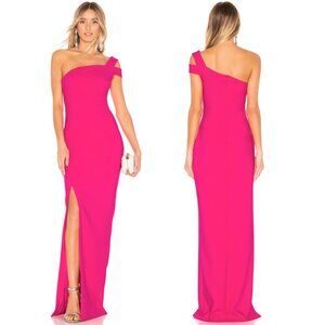 Likely Maxson Asymmetric Cold-Shoulder Evening Gown Fuchsia hot Pink Size 4